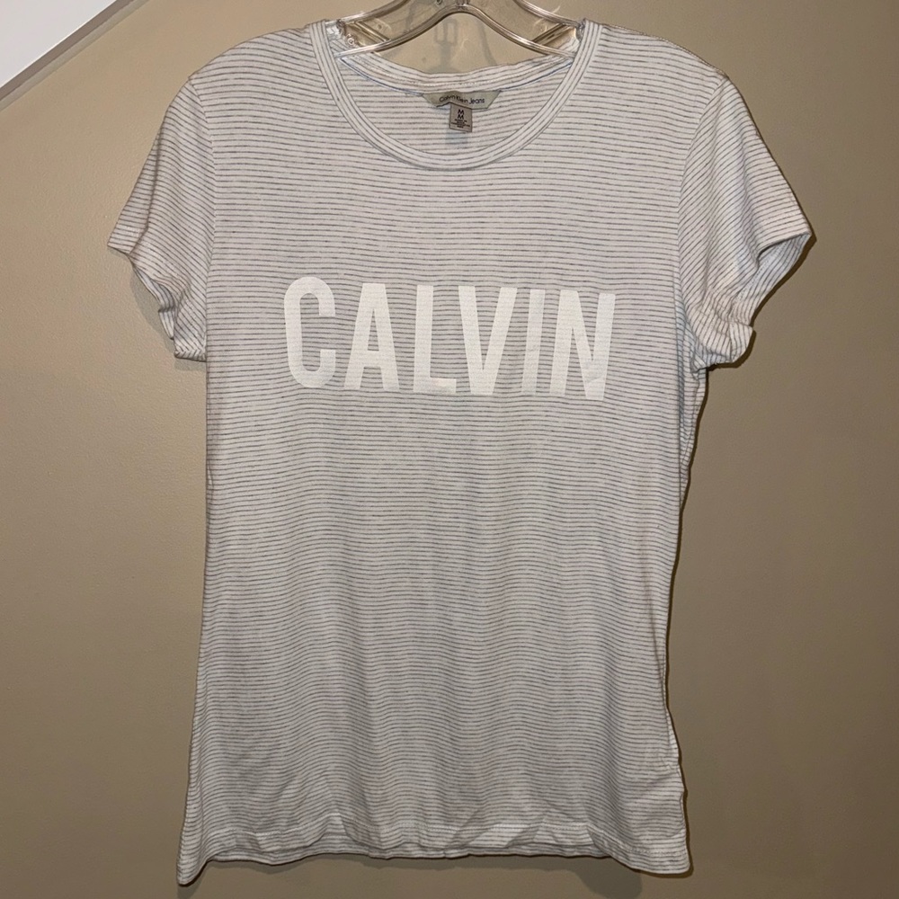 NWOT Calvin Klein Striped Ultra Soft Tee Medium